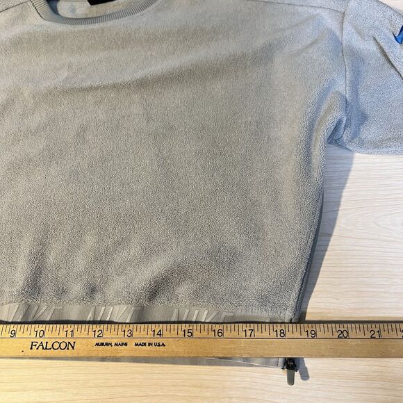 Nike Athletic Gray Dri Fi Crop Sweatshirt Swoosh Womens M Side Zip Thick Band - Picture 13 of 15